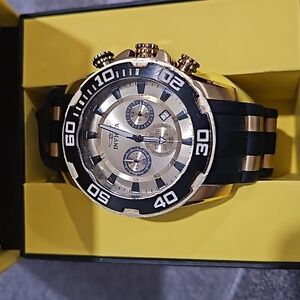 Invicta Pro Diver SCUBA Men's Watch - 50mm, Gold, Black (22346)